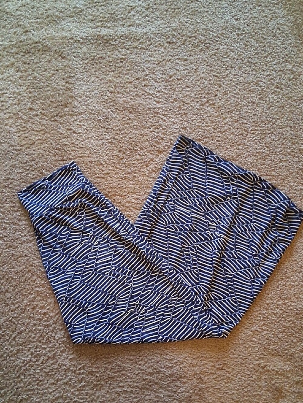 Clara Sun Woo Navy and White Wide Leg Palazzo Pants